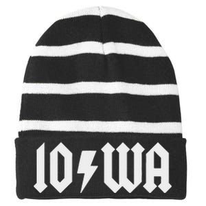 Iowa Funny Iowa Striped Beanie with Solid Band