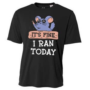 It's Fine I Ran Today Jogging Run Runner Running Jogger Cooling Performance Crew T-Shirt