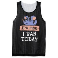 It's Fine I Ran Today Jogging Run Runner Running Jogger Mesh Reversible Basketball Jersey Tank