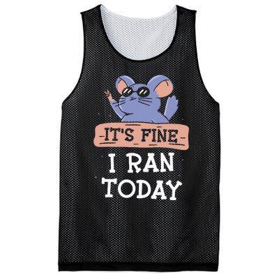 It's Fine I Ran Today Jogging Run Runner Running Jogger Mesh Reversible Basketball Jersey Tank