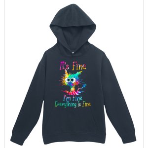 It's Fine I'm Fine Everything Is Fine Funny Cat Tie Dye Gift Urban Pullover Hoodie