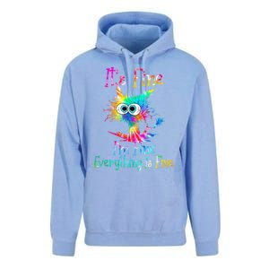 It's Fine I'm Fine Everything Is Fine Funny Cat Tie Dye Gift Unisex Surf Hoodie