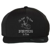 I’m Fine It’s Fine Everything Is Fine Funny Skeleton Gothic Wool Snapback Cap