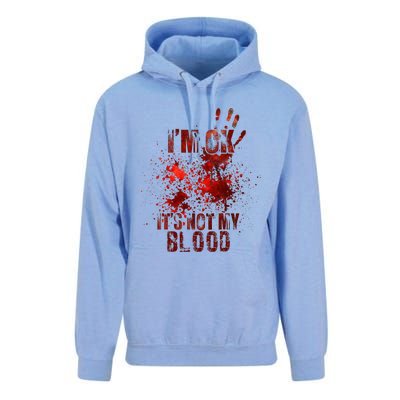 I'm fine it's not my blood Sarcastic Halloween Humor  Unisex Surf Hoodie