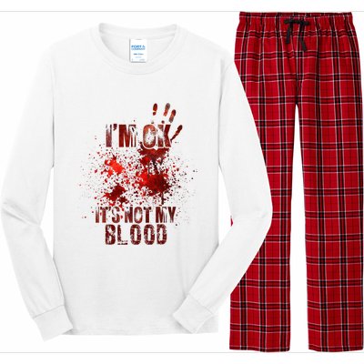 I'm fine it's not my blood Sarcastic Halloween Humor  Long Sleeve Pajama Set