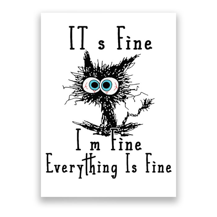 It's Fine I'm Fine Everything Is Fine Funny cat Poster