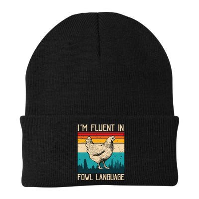 Im Fluent In Fowl Language Chicken Funny Knit Cap Winter Beanie