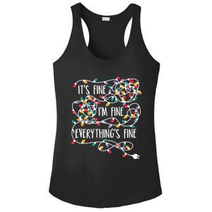 Its Fine Im Fine Everything Is Fine Christmas Lights Gift Ladies PosiCharge Competitor Racerback Tank