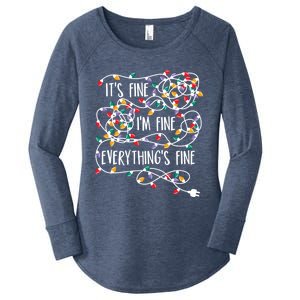 Its Fine Im Fine Everything Is Fine Christmas Lights Gift Women's Perfect Tri Tunic Long Sleeve Shirt