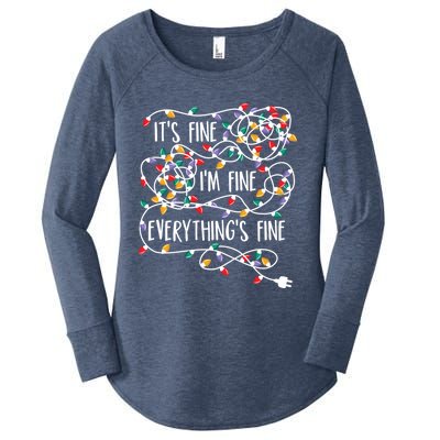 Its Fine Im Fine Everything Is Fine Christmas Lights Gift Women's Perfect Tri Tunic Long Sleeve Shirt