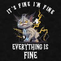 It's Fine I'm Fine Everything Is Fine Funny Sarcastic Cat Ladies PosiCharge Tri-Blend Wicking Tank