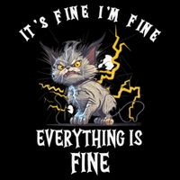 It's Fine I'm Fine Everything Is Fine Funny Sarcastic Cat Impact Tech Backpack
