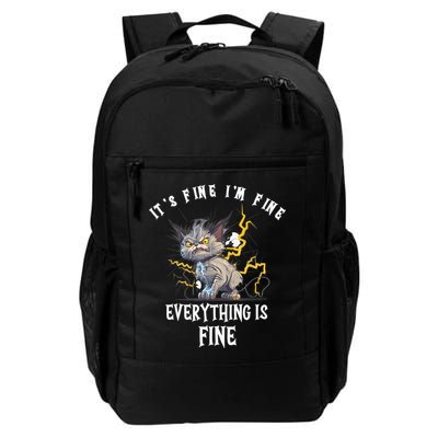 It's Fine I'm Fine Everything Is Fine Funny Sarcastic Cat Backpack