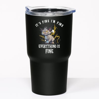 It's Fine I'm Fine Everything Is Fine Funny Sarcastic Cat Tumbler