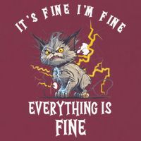 It's Fine I'm Fine Everything Is Fine Funny Sarcastic Cat 16oz Travel Tumbler