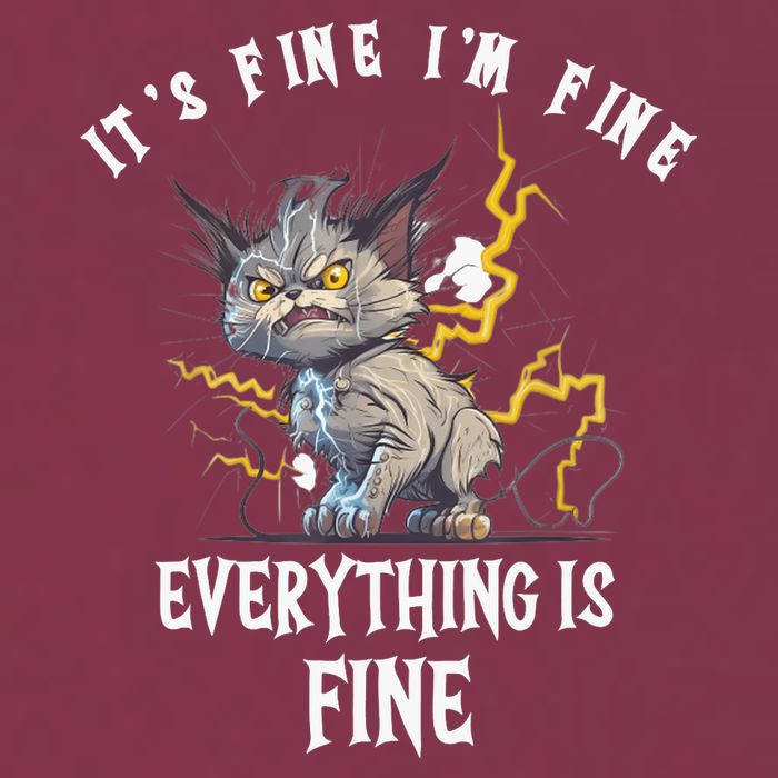 It's Fine I'm Fine Everything Is Fine Funny Sarcastic Cat 16oz Travel Tumbler