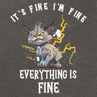 It's Fine I'm Fine Everything Is Fine Funny Sarcastic Cat Cotton Canvas Backpack