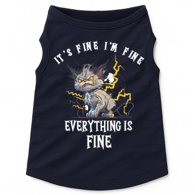 It's Fine I'm Fine Everything Is Fine Funny Sarcastic Cat Doggie Tank