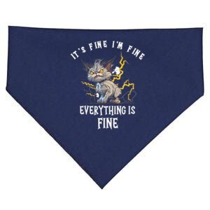 It's Fine I'm Fine Everything Is Fine Funny Sarcastic Cat USA-Made Doggie Bandana