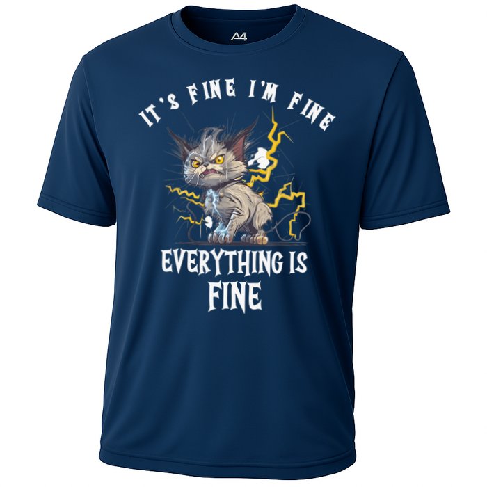 It's Fine I'm Fine Everything Is Fine Funny Sarcastic Cat Performance Shirt