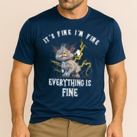 It's Fine I'm Fine Everything Is Fine Funny Sarcastic Cat Performance Shirt