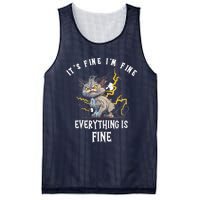 It's Fine I'm Fine Everything Is Fine Funny Sarcastic Cat Mesh Reversible Basketball Jersey Tank