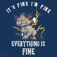 It's Fine I'm Fine Everything Is Fine Funny Sarcastic Cat Sustainable Knit Beanie