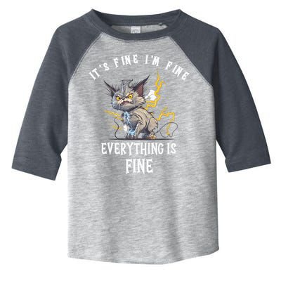 It's Fine I'm Fine Everything Is Fine Funny Sarcastic Cat Toddler Fine Jersey T-Shirt