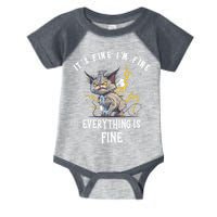 It's Fine I'm Fine Everything Is Fine Funny Sarcastic Cat Infant Baby Jersey Bodysuit