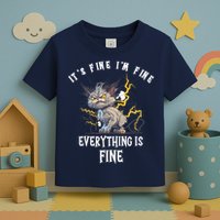 It's Fine I'm Fine Everything Is Fine Funny Sarcastic Cat Toddler T-Shirt