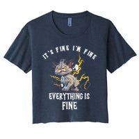 It's Fine I'm Fine Everything Is Fine Funny Sarcastic Cat Crop Top