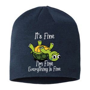 ItS Fine IM Fine Everything Is Under Control Funny Turtle Sustainable Beanie