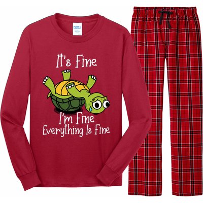 ItS Fine IM Fine Everything Is Under Control Funny Turtle Long Sleeve Pajama Set