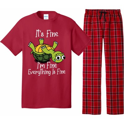 ItS Fine IM Fine Everything Is Under Control Funny Turtle Pajama Set