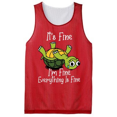 ItS Fine IM Fine Everything Is Under Control Funny Turtle Mesh Reversible Basketball Jersey Tank