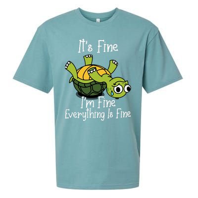 ItS Fine IM Fine Everything Is Under Control Funny Turtle Sueded Cloud Jersey T-Shirt