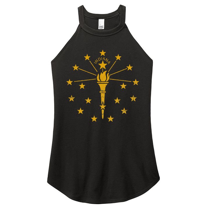 Indiana Flag IN State Vintage Style Women's Perfect Tri Rocker Tank