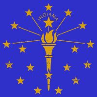 Indiana Flag IN State Vintage Style Button