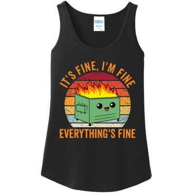 Its Fine Im Fine Everythings Fine Dumpster Fire Ladies Essential Tank