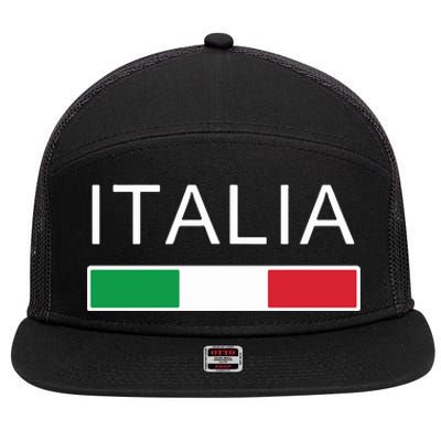 Italia Flag Italian Italy Italiano Family Heritage 7 Panel Mesh Trucker Snapback Hat