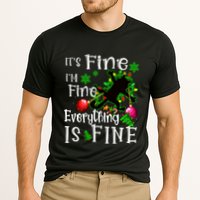 Its Fine Im Fine Everything Is Fine Naughty Cat Xmas Lights Gift Cooling Performance Crew T-Shirt