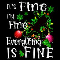 Its Fine Im Fine Everything Is Fine Naughty Cat Xmas Lights Gift Cooling Performance Crew T-Shirt