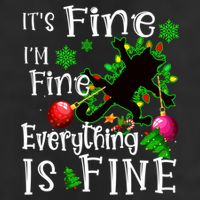 Its Fine Im Fine Everything Is Fine Naughty Cat Xmas Lights Gift Adult Drive Performance Visor