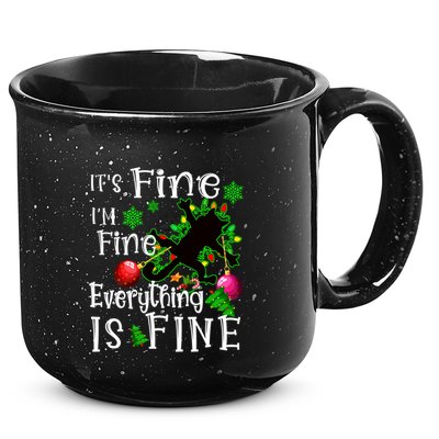 Its Fine Im Fine Everything Is Fine Naughty Cat Xmas Lights Gift 15oz Campfire Ceramic Mug