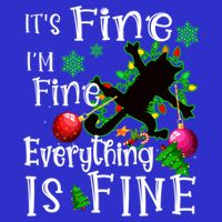 Its Fine Im Fine Everything Is Fine Naughty Cat Xmas Lights Gift 16 in Basic Backpack