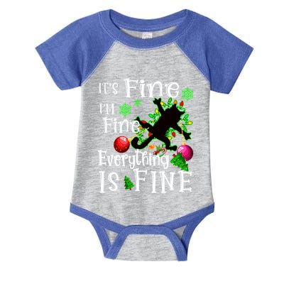Its Fine Im Fine Everything Is Fine Naughty Cat Xmas Lights Gift Infant Baby Jersey Bodysuit