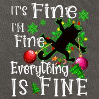 Its Fine Im Fine Everything Is Fine Naughty Cat Xmas Lights Gift Cotton Canvas Backpack