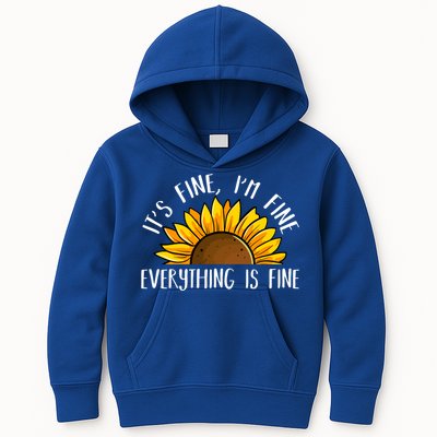 Its Fine Im Fine Everythings Fine Sunflower Gift Kids Hoodie