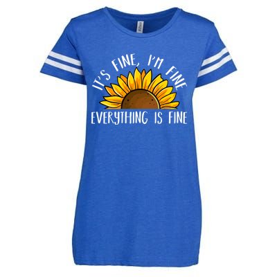 Its Fine Im Fine Everythings Fine Sunflower Gift Enza Ladies Jersey Football T-Shirt