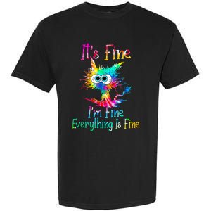 Its Fine Im Fine Everything Is Fine Funny Cat Tie Dye. Garment-Dyed Heavyweight T-Shirt